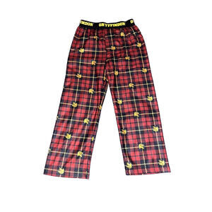 Harry Potter Pajama Pants Bottoms Sz 5 Boys Gryffindor Silk Plaid Check Red NWT